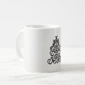 白黒のデザイン像華美 コーヒーマグカップ (正面左)