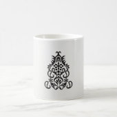 白黒のデザイン像華美 コーヒーマグカップ (中央)