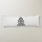 白黒のデザイン像華美 ボディピロー (裏面)