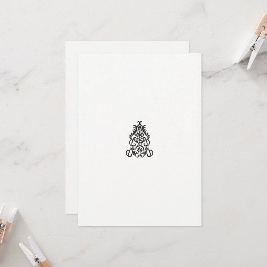 白黒のデザイン像華美 招待状 (正面/裏面インサイチュ)