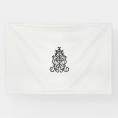 白黒のデザイン像華美 横断幕 (横)