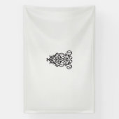 白黒のデザイン像華美 横断幕 (縦)