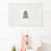 白黒のデザイン像華美 横断幕 (インサイチュ)