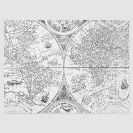 白黒のデジタル地図シリーズデザイン11 薄葉紙 (正面)