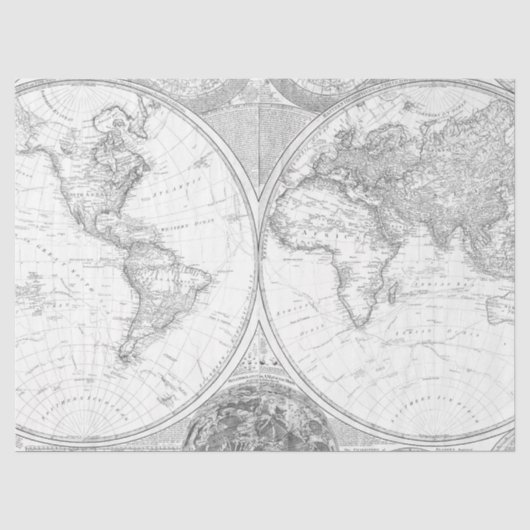 白黒のデジタル地図シリーズデザイン2 薄葉紙 (正面)