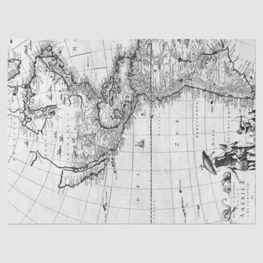 白黒のデジタル地図シリーズデザイン7 薄葉紙 (正面)