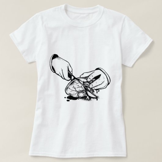 白黒のデッドハート Tシャツ (デザイン正面)