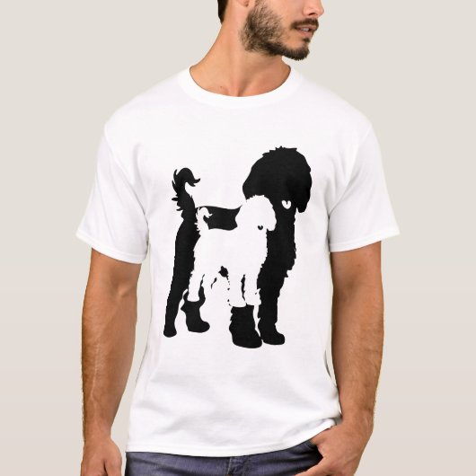 白黒のデュアルドグはっきりしたウトシルエット Tシャツ (正面)