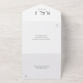 白黒のデート・モノグラ結婚ム写真 オールインワン招待状 (外側)