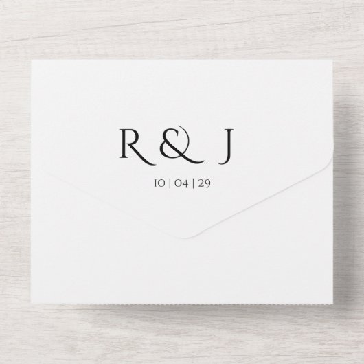 白黒のデート・モノグラ結婚ム写真 オールインワン招待状 (裏面)