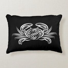 白黒のトライバルカニ アクセントクッション