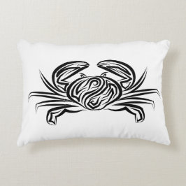 白黒のトライバルカニ アクセントクッション