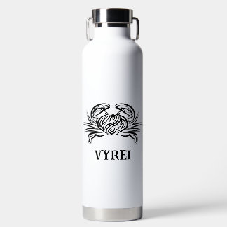 白黒のトライバルカニ ウォーターボトル