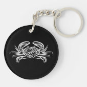 白黒のトライバルカニ キーホルダー (裏面)