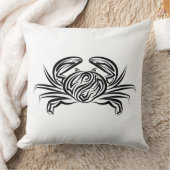白黒のトライバルカニ クッション (ブランケット)