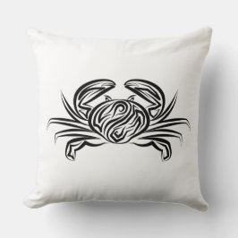 白黒のトライバルカニ クッション
