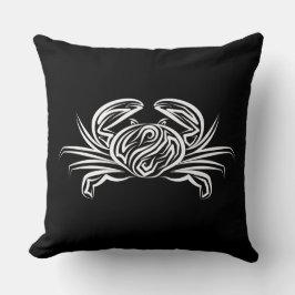 白黒のトライバルカニ クッション