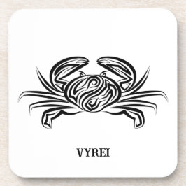 白黒のトライバルカニ コースター