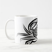 白黒のトライバルカニ コーヒーマグカップ (左)