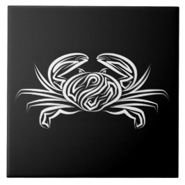 白黒のトライバルカニ タイル