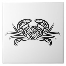 白黒のトライバルカニ タイル