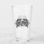 白黒のトライバルカニ タンブラーグラス (裏面)