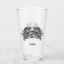 白黒のトライバルカニ タンブラーグラス