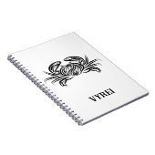 白黒のトライバルカニ ノートブック (右側)