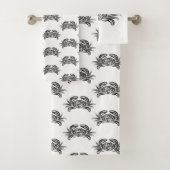 白黒のトライバルカニ バスタオルセット (インサイチュ)