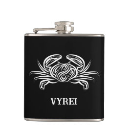 白黒のトライバルカニ フラスク