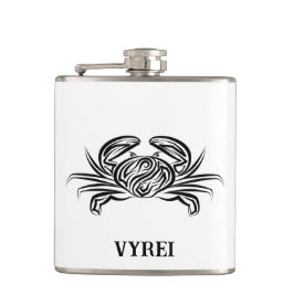 白黒のトライバルカニ フラスク