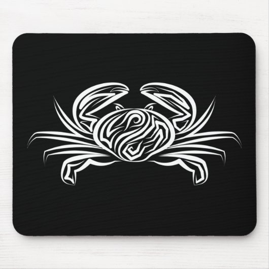 白黒のトライバルカニ マウスパッド (正面)