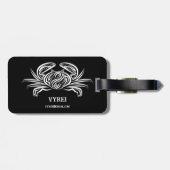 白黒のトライバルカニ ラゲッジタグ (裏面横)