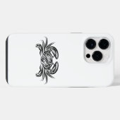 白黒のトライバルカニ iPhoneケース (裏面横)