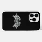 白黒のトライバルカニ iPhoneケース (裏面横)