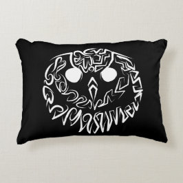 白黒のトライバルフクロウ アクセントクッション