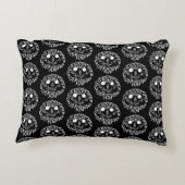 白黒のトライバルフクロウ アクセントクッション (裏面)