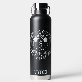 白黒のトライバルフクロウ ウォーターボトル