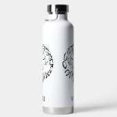 白黒のトライバルフクロウ ウォーターボトル (右面)