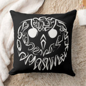 白黒のトライバルフクロウ クッション (ブランケット)