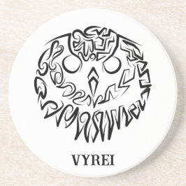 白黒のトライバルフクロウ コースター