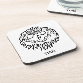 白黒のトライバルフクロウ コースター (左側)