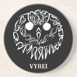 白黒のトライバルフクロウ コースター