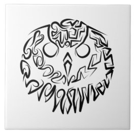 白黒のトライバルフクロウ タイル