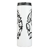 白黒のトライバルフクロウ タンブラー (裏面)