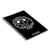 白黒のトライバルフクロウ ノートブック (右側)