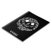 白黒のトライバルフクロウ ノートブック (左側)