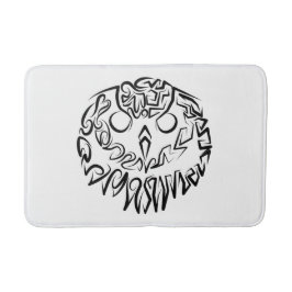 白黒のトライバルフクロウ バスマット