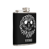 白黒のトライバルフクロウ フラスク (右)