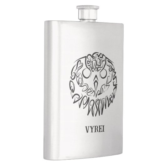 白黒のトライバルフクロウ フラスク (右)